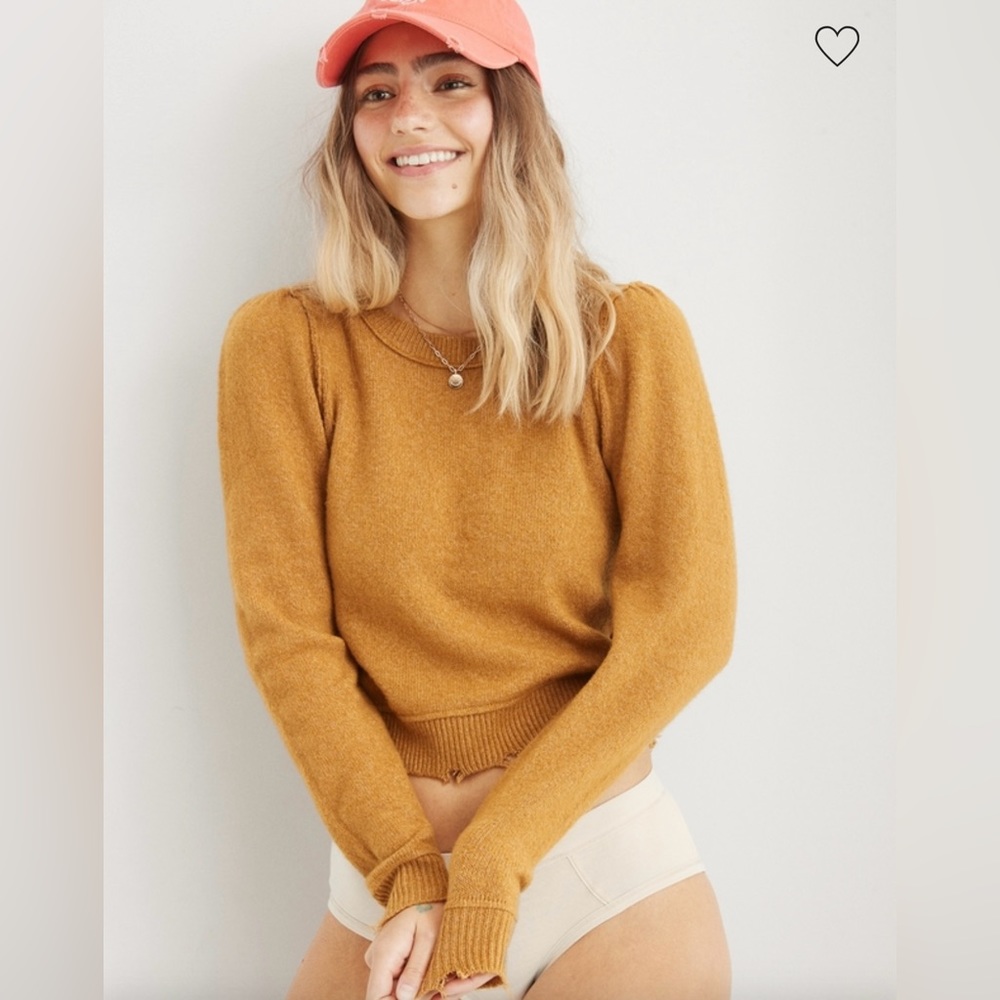 Aerie Cozyup Shrunken Crew Sweater